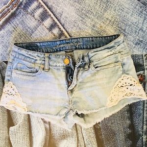 Shorties with lace detail